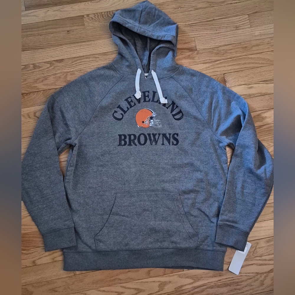 Cleveland Browns Men's XL Gray NFL Brand Hooded Sweatshirt NEW with Tags